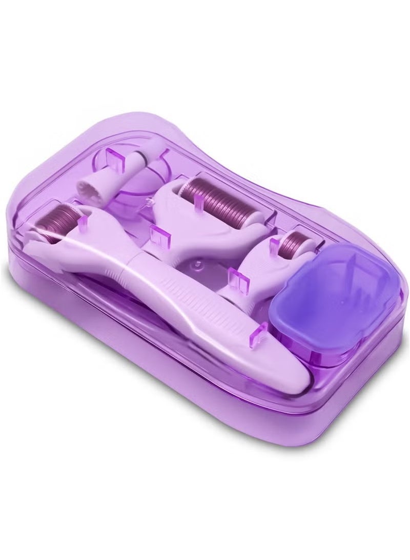 أسطوانة تنمية الشعر بالبراغمات الصغيرة 5 في 1 - لتركيز اللحية والوجه والعنق وتنمية الشعر - لعلاج التجاعيد والندبات والحبوب والخدوش - أداة جمال منزلية مضادة للشيخوخة - Image 3